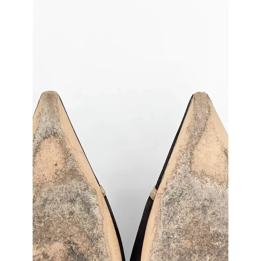 Prada Vintage Dark Brown Camel Nubuck Leather Buckle D'Orsay Pumps Heels IT 39.5